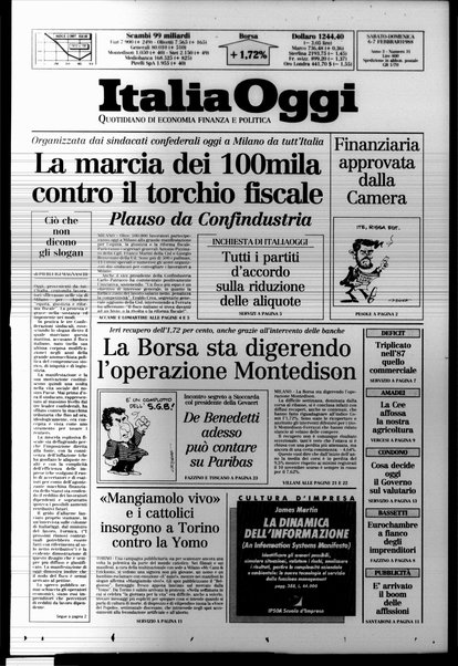 Italia oggi : quotidiano di economia finanza e politica